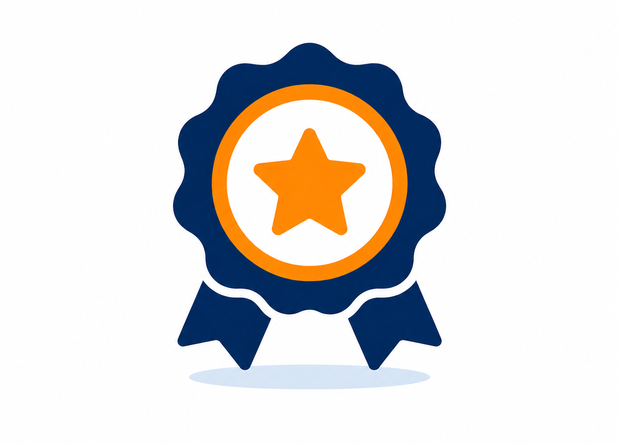 Award ribbon icon representing proven personal training business systems